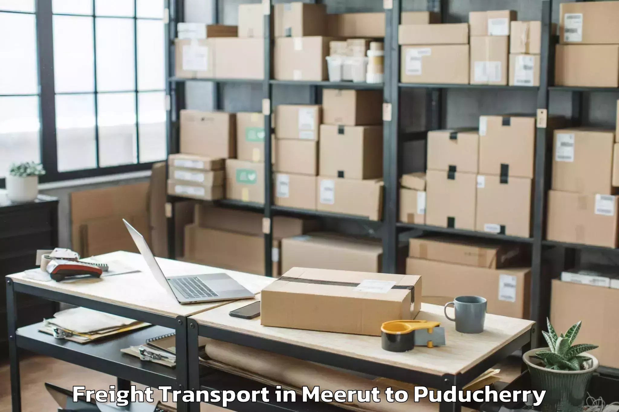 Top Meerut to Pondicherry University Puduche Freight Transport Available